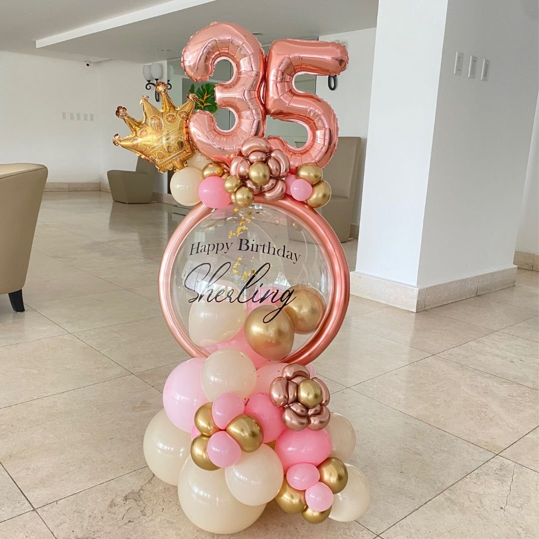 Bouquet Burbuja/numeritos y coronita